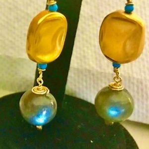 Earrings, grade A gemstones Laradorite, Unique,